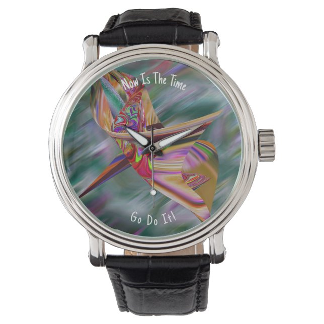 Beautiful Abstract Colourful Marble Liquified Watch (Front)