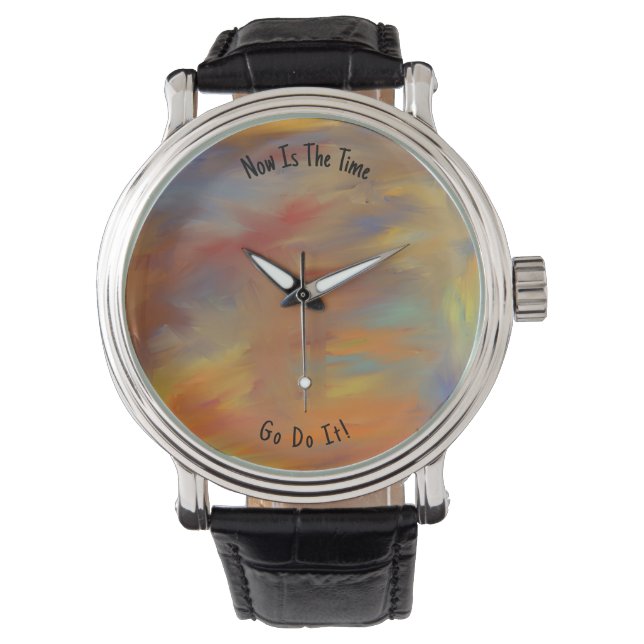 Beautiful Abstract Colourful Marble Liquified Watch (Front)
