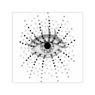 Beautiful Abstract Dotted Blue Eye Self-inking Stamp