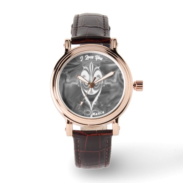 Beautiful Abstract Elegant Rose Gold Watch (Front)