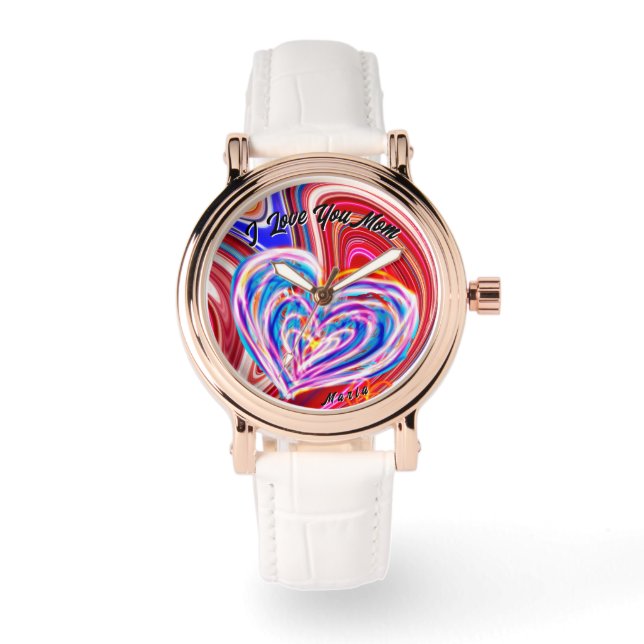 Beautiful Abstract Elegant Rose Gold Watch (Front)
