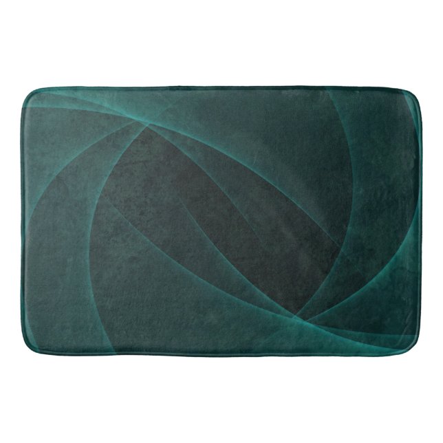Beautiful Abstract Emerald Green Rug, Dark Green Bath Mat (Front)