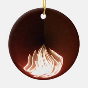 Beautiful Abstract Flame Art Print Ceramic Tree Decoration
