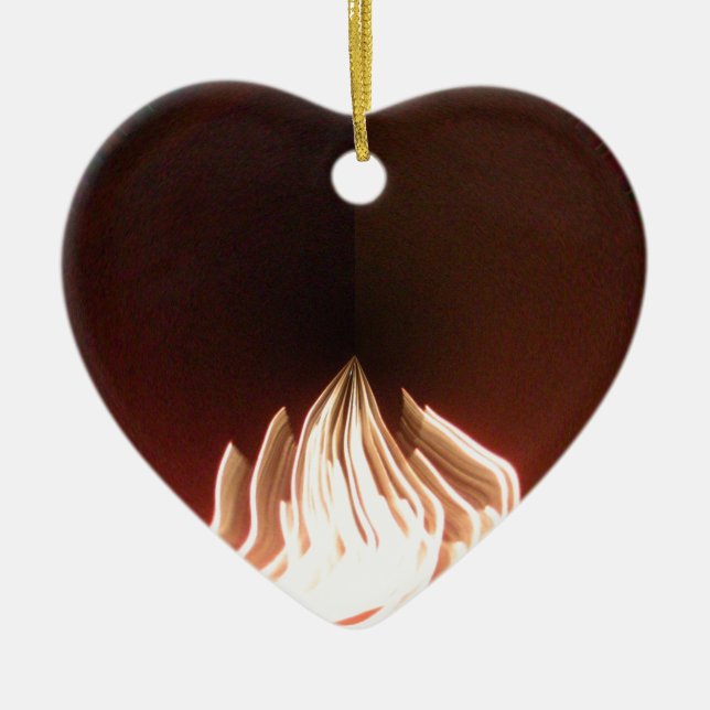 Beautiful Abstract Flame Art Print Ceramic Tree Decoration (Front)