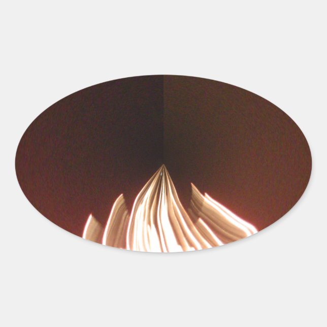 Beautiful Abstract Flame Art Print Oval Sticker (Front)