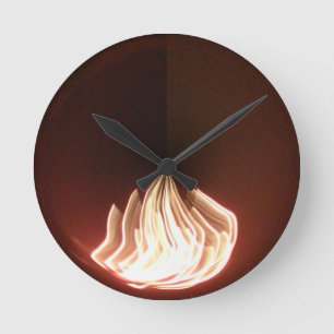 Beautiful Abstract Flame Art Print Round Clock