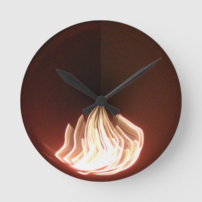 Beautiful Abstract Flame Art Print Round Clock (Front)