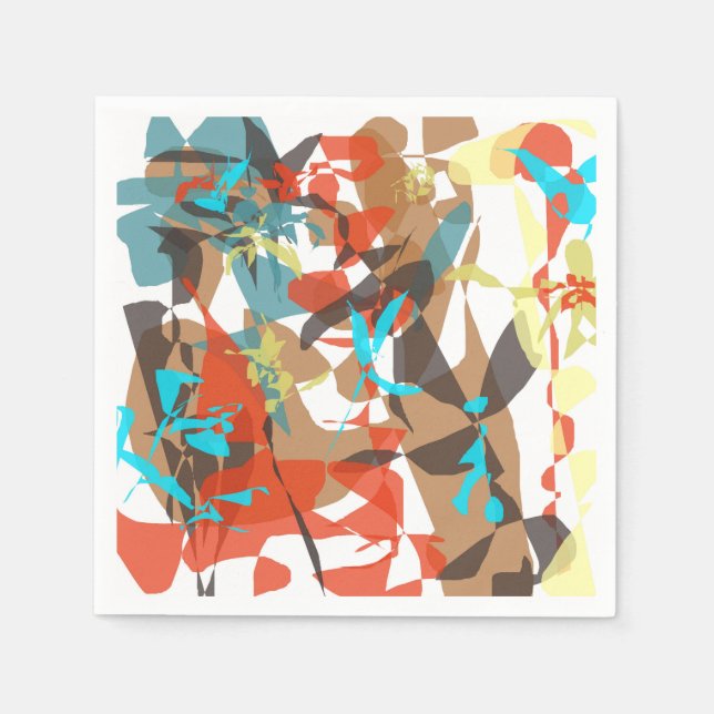 Beautiful Abstract Floral Design Napkin (Front)