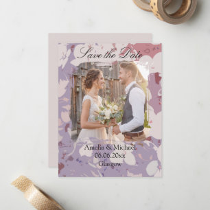 Beautiful Abstract Floral Save The Date Card