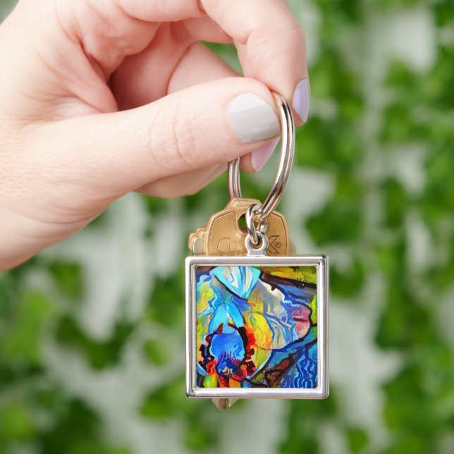 Beautiful abstract flower key ring (Hand)