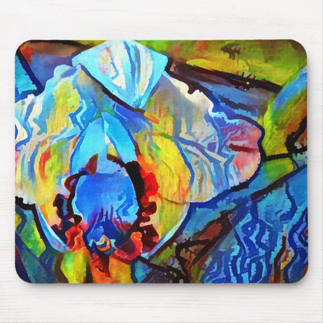 Beautiful abstract flower mouse mat (Front)
