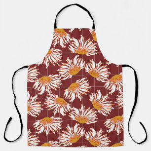 Beautiful abstract flower pattern art apron