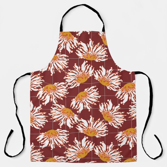 Beautiful  abstract flower pattern art  apron (Front)