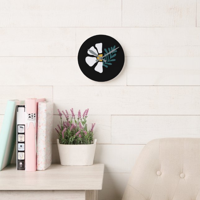 Beautiful abstract flower round clock (Reading Room)