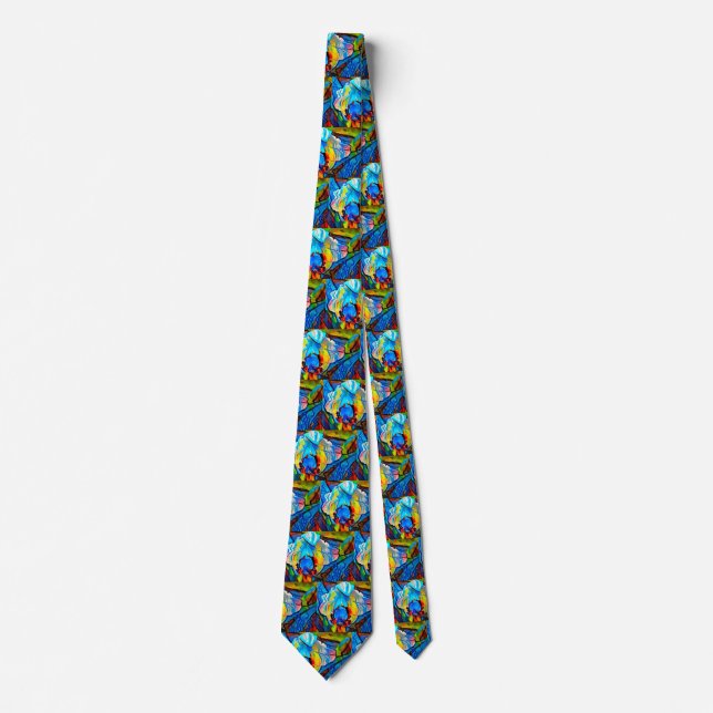 Beautiful abstract flower tie (Front)