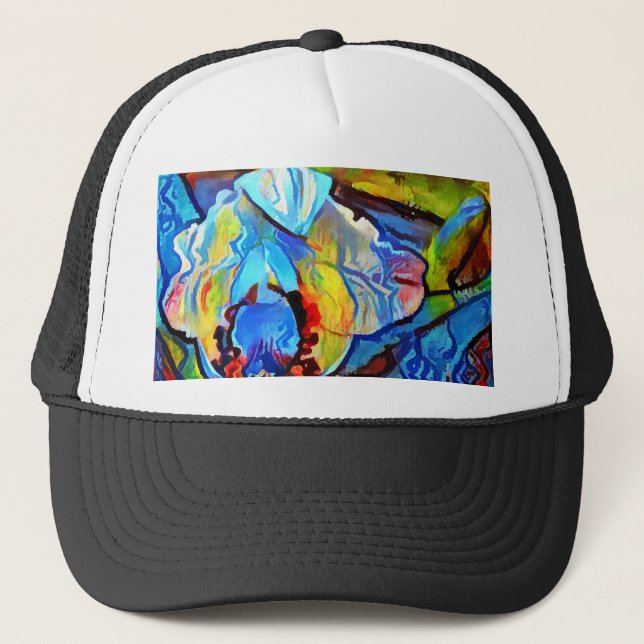 Beautiful abstract flower trucker hat (Front)