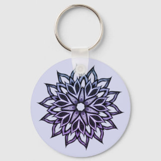 Beautiful Abstract Flower Violet Key Ring