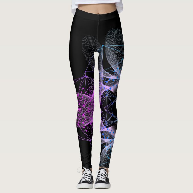 Beautiful Abstract Geometric Stylish Art Leggings (Front)