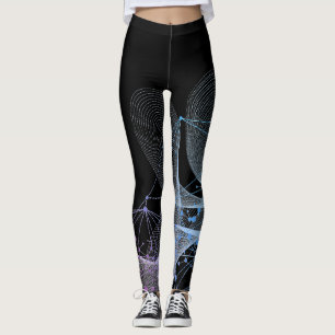 Beautiful Abstract Geometric Stylish Art on Black  Leggings