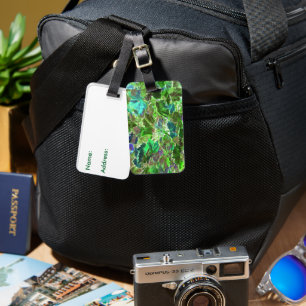 Beautiful Abstract Green Leaves Foliage Luggage Tag