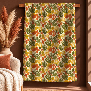 Beautiful Abstract Mustard Sage Throw Blanket Art
