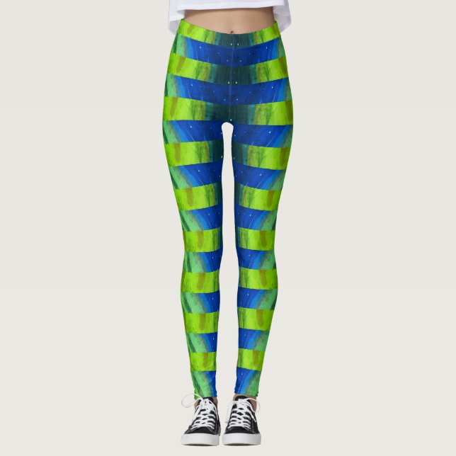 Beautiful Abstract Peacock Alien  Leggings (Front)