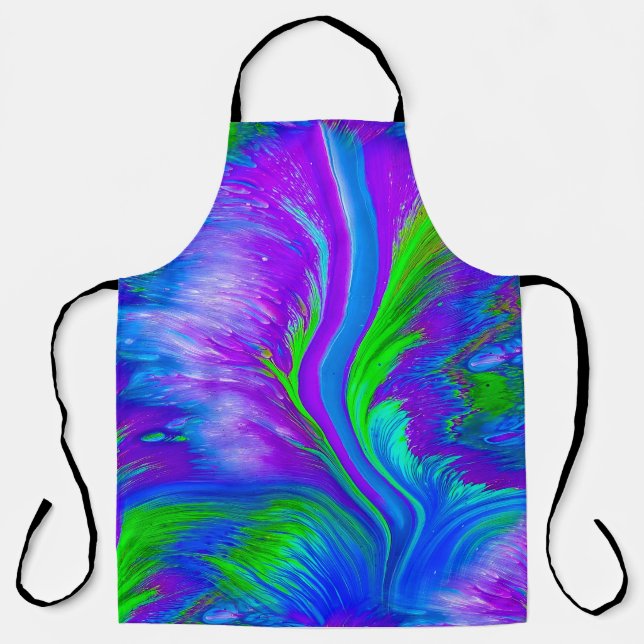 Beautiful Abstract Peacock Feather Apron (Front)