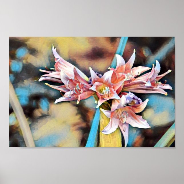 Beautiful Abstract Pink Spring Flower Art Poster (Front)