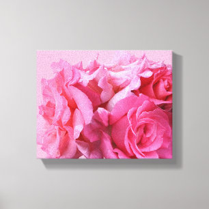 Beautiful abstract pretty pink roses floral Canvas Print