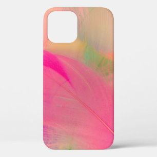 Beautiful abstract purple and blue feathers on whi iPhone 12 case