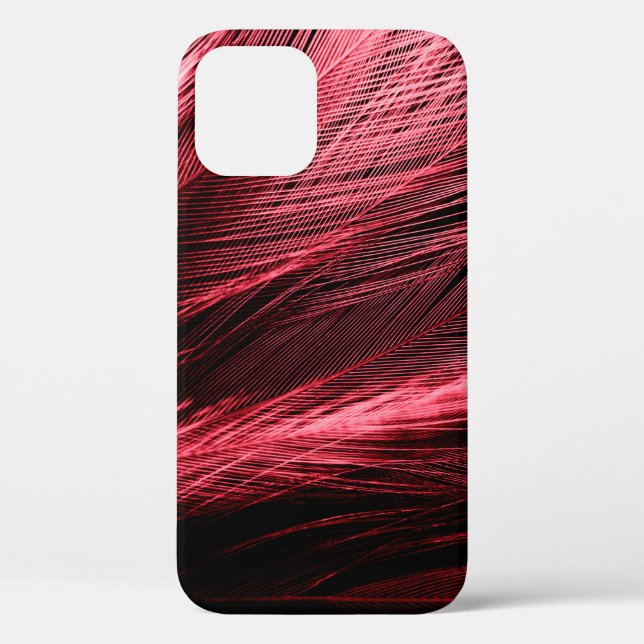 Beautiful abstract red feathers on dark background Case-Mate iPhone case (Back)