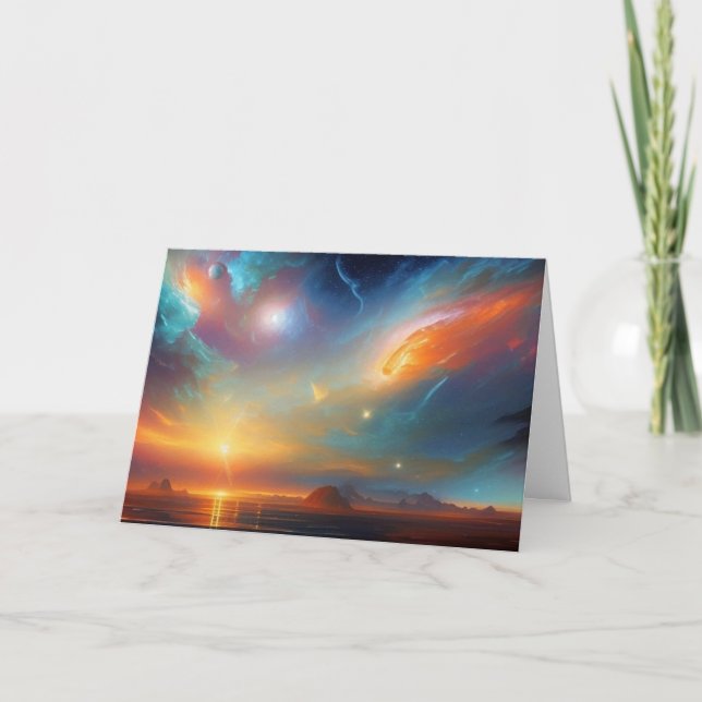 Beautiful Abstract Space Night Sky stars  Thank You Card (Front)