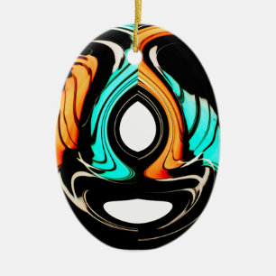 Beautiful Abstract Swirls Art Print Ceramic Tree Decoration