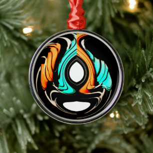 Beautiful Abstract Swirls Art Print Metal Tree Decoration