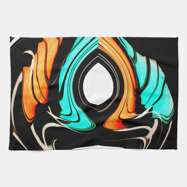 Beautiful Abstract Swirls Art Print Tea Towel (Horizontal)