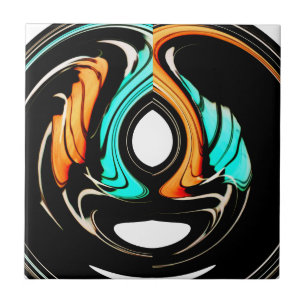 Beautiful Abstract Swirls Art Print Tile
