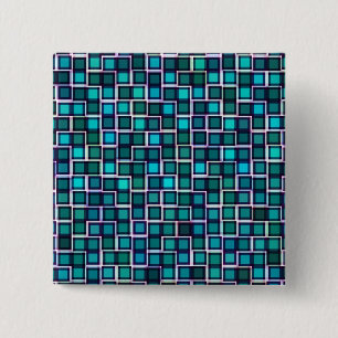 Beautiful Abstract Tile Pattern in Blue 15 Cm Square Badge
