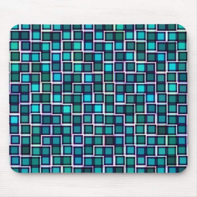 Beautiful Abstract Tile Pattern in Blue Mouse Mat (Front)