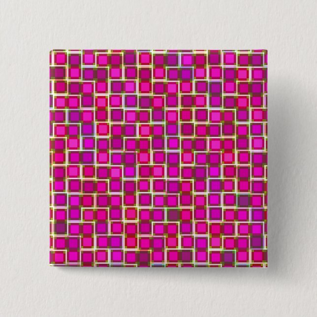 Beautiful Abstract Tile Pattern in Pink 15 Cm Square Badge (Front)