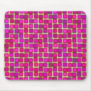 Beautiful Abstract Tile Pattern in Pink Mouse Mat