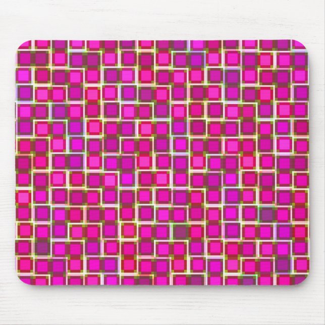 Beautiful Abstract Tile Pattern in Pink Mouse Mat (Front)