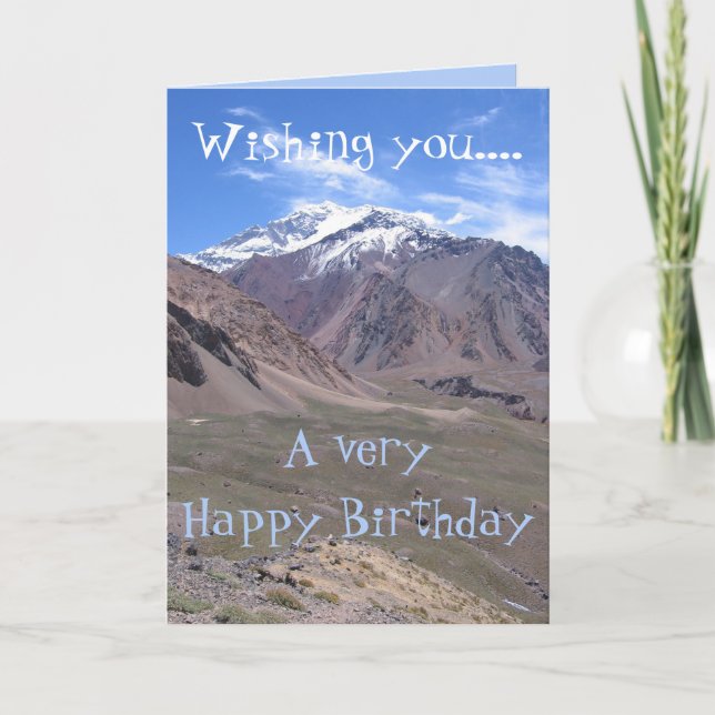 Beautiful Aconcagua National Park View, Birthday Card (Front)