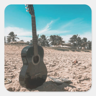 Beautiful Acoustic Guitar Square Sticker