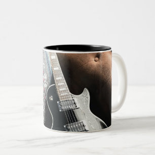 Beautiful Acoustic Guitar Two-Tone Coffee Mug