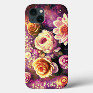 Beautiful Acrylic Flower Pattern Case-Mate iPhone 13 Case