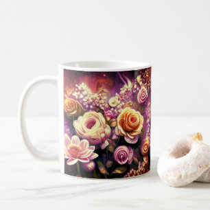 Beautiful Acrylic Flower Pattern Coffee Mug