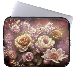 Beautiful Acrylic Flower Pattern Laptop Sleeve