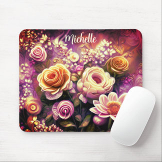 Beautiful Acrylic Flower Pattern Mouse Pad