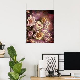 Beautiful Acrylic Flower Pattern Poster