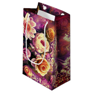 Beautiful Acrylic Flower Pattern Small Gift Bag